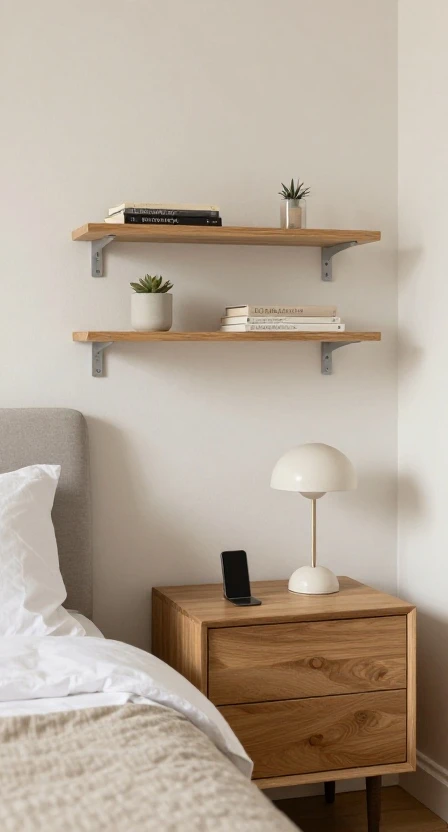 Mount a Floating Shelf Instead of a Nightstand
